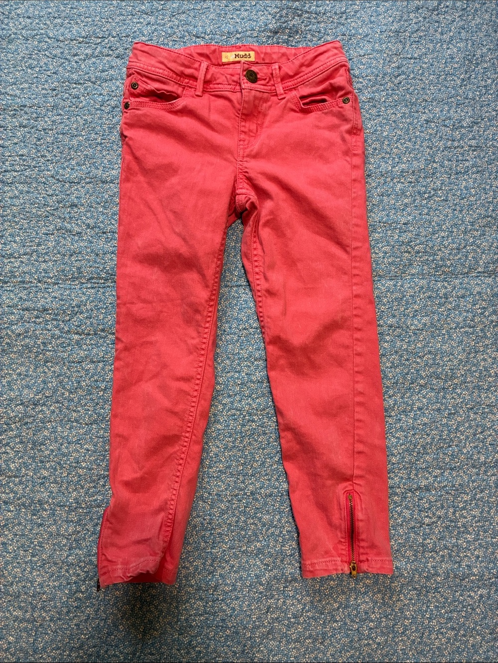 Mudd Girls' Bright Coral Pink Skinny Jeans with Ankle Zips